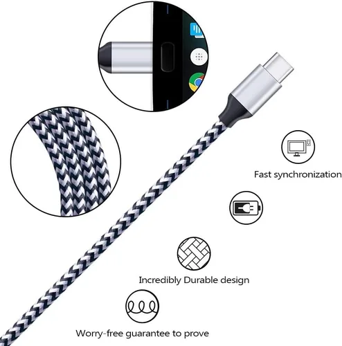 Miniatura 6 de Cable de carga para Galaxy S26 C de carga rápida, paquete de 5 cables de automóvil USB C de 6 pies para Android, compatible con Samsung Galaxy S26