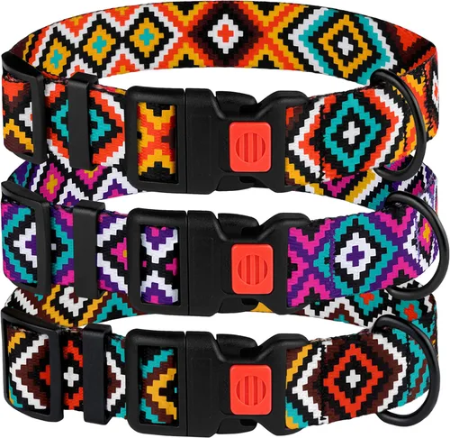 Miniatura 27 de CollarDirect Collar reflectante para perro o cachorro pequeño, mediano y grande con hebilla de liberación rápida, para machos y hembras, nailon Rojo