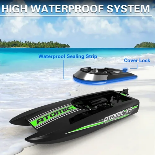 Miniatura 6 de volantexrc Barcos a control remoto para piscinas y lagos 20+MPH AtomicXS Barco RC de alta velocidad para adultos, bote de juguete, regalos con 2