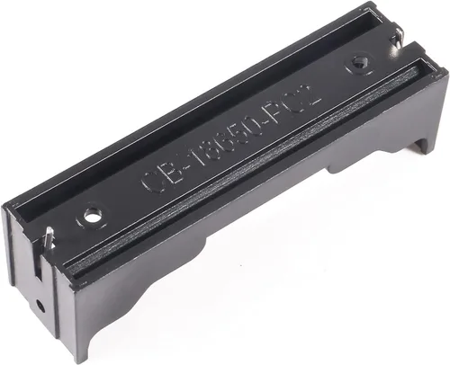 Miniatura 6 de DORHEA 18650 Soporte para batería con pasadores, 14 piezas, 1 ranura x 3.7 V, caja de almacenamiento de batería de plástico negro, caja de clip
