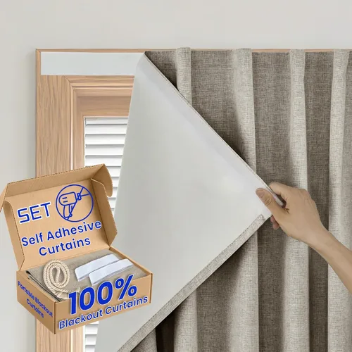 Miniatura 24 de Cortina opaca adhesiva, tratamiento completo de ventana de oscuridad para oficina en casa
