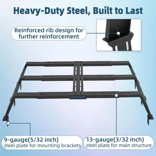 Miniatura 6 de u-Box Estante de cama de camión de 12.3 pulgadas de alto para Toyota Tacoma cama de 5 pies, Jeep Gladiator JT, Ford Ranger, Chevy Chevrolet