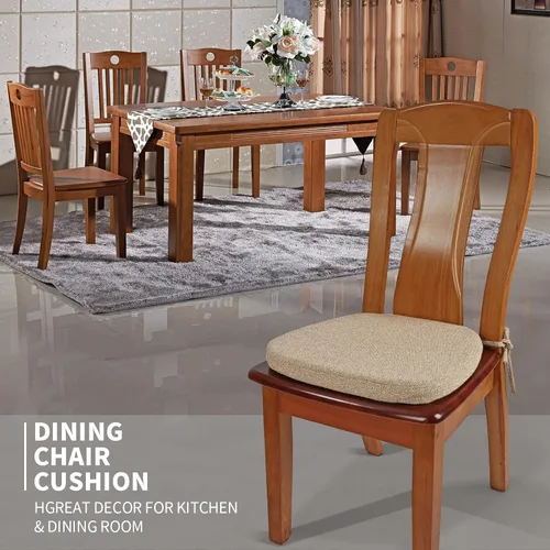 Miniatura 2 de SINOSSO Juego de 6 cojines de espuma viscoelástica para sillas de comedor, almohadillas de silla de cocina cómodas de 16" en forma de U con tela