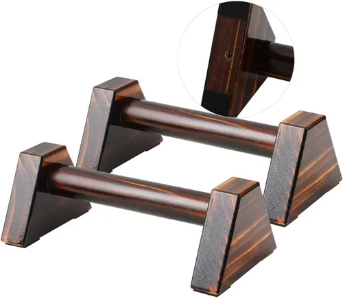 Miniatura 9 de Push-up Stand, 2 PCS Wood Pushup Bars Non-Slip Base Exercise Home Workout Equipment, 30CM Wooden Parallettes Handle Stands Grip for Men Strength