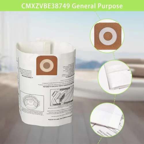 Miniatura 6 de 1 paquete de filtro 17816 para filtro de cartucho de aspiradora de taller Craftsman Reemplazo con 2 paquetes CMXZVBE38749 Bolsas de recolección