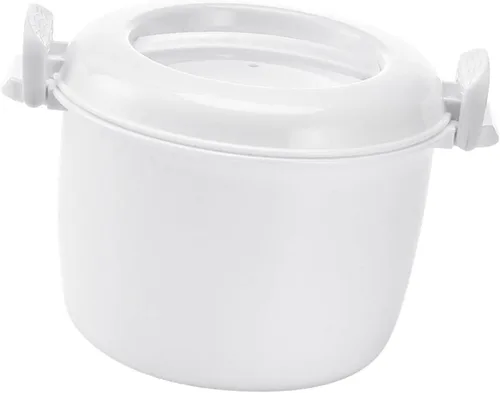 Arrocera para microondas, recipiente para almacenamiento de alimentos, tazón de microondas con tapa, ollas de arroz para microondas, arroz,