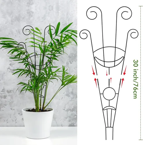 Miniatura 2 de ZOUTOG Enrejado para plantas trepadoras de interior, paquete de 4 unidades de 30 pulgadas, enrejado de jardín de metal resistente al óxido para Negro
