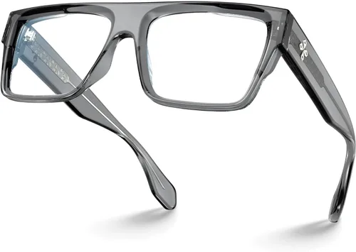 Miniatura 12 de VISOONE Gafas cuadradas de albahaca verde con bloqueo de luz azul TR90 de moda para hombres y mujeres ALBA