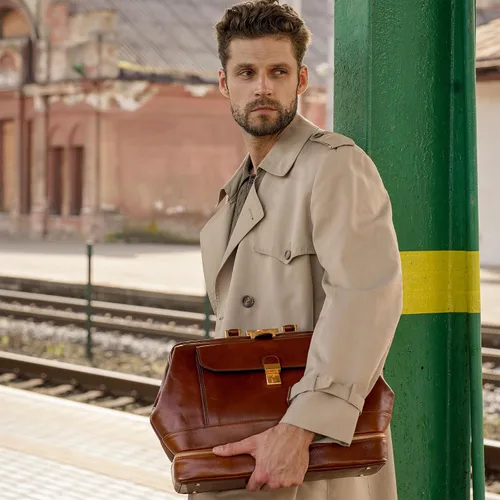 Miniatura 2 de Time Resistance Bolso médico de cuero - Bolso médico italiano hecho a mano - Bolso estilo vintage - Maletín de cuero real