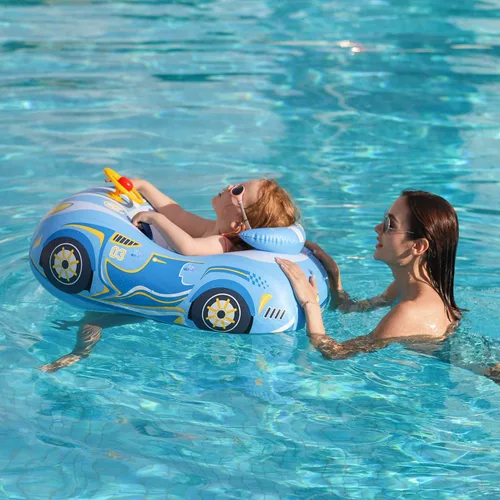 Miniatura 5 de Flotador de piscina para bebé con diseño de coche 3D, flotador de natación de PVC resistente, flotador de piscina para niños, flotadores de natación