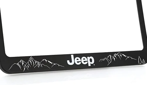 Miniatura 3 de Jeep Soporte de marco de matrícula de plástico negro - Deja que la aventura comience