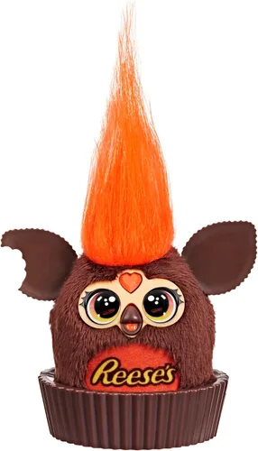 FURBY Furblets REESE'S - Taza de mantequilla de maní pequeña de felpa electrónica de 3 pulgadas, juguetes de caramelo para niños de 6 años en