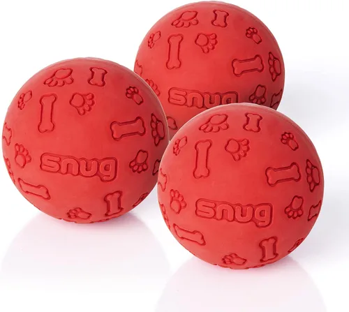 Miniatura 9 de Snug Pelotas de goma para perros pequeños y medianos, tamaño de pelota de tenis, prácticamente indestructibles (paquete de 3, calientes)