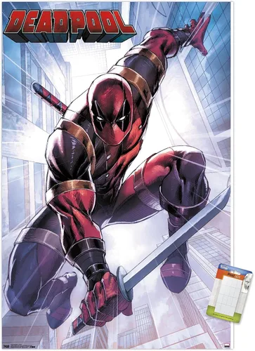 Miniatura 11 de Trends International Marvel Comics Deadpool - Póster de pared de ataque, 22.375 x 34 pulgadas, versión enmarcada en negro Versión con marco negro