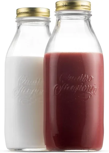 Miniatura 8 de Bormioli Rocco Quattro Stagioni - Botella de leche de vidrio de 33.75 onzas / 1 litro con tapa hermética, ideal para botella de preparación