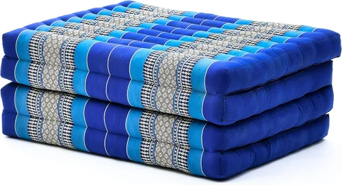 Miniatura 19 de Leewadee - Colchón tailandés plegable grande, 82 x 46 x 3 pulgadas, cama de invitados, cama triple plegable, cojín de masaje tailandés TV asiento