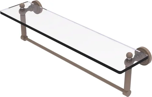 Miniatura 23 de Allied Brass DT-1TB/16-PB Estante de vidrio con toallero, 16 pulgadas x 5 pulgadas Latón pulido