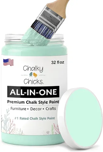 Miniatura 208 de Chalky Chicks - Pintura mate a la tiza, no requiere lijado, 4 onzas líquidas, color gris oscuro (Gun Metal Gray), para muebles, pintura sin Gris
