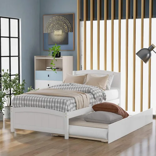 Miniatura 25 de Marco de cama moderno de madera maciza con cajones, plataforma de cama con soporte de listones de madera, no necesita somier, tamaño individual