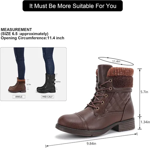 Miniatura 61 de STQ Botas de combate con cordones para mujer