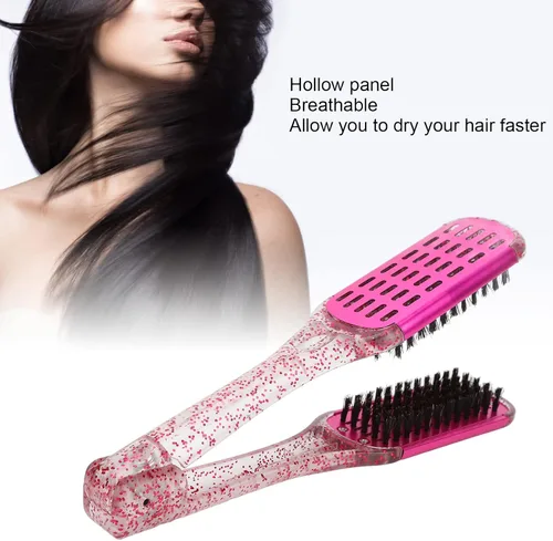Miniatura 3 de Cepillo alisador de cabello y cepillo de doble función, peine de férula para alisar el cabello de doble cara, herramienta de secado rápido