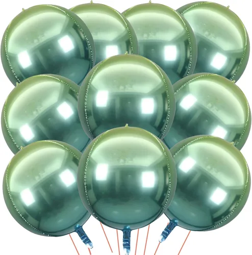 Miniatura 37 de KALOR Globos de papel de aluminio de 22 pulgadas de feliz año nuevo, 10 piezas, globos grandes 4D gigantes redondos de papel de aluminio metálico