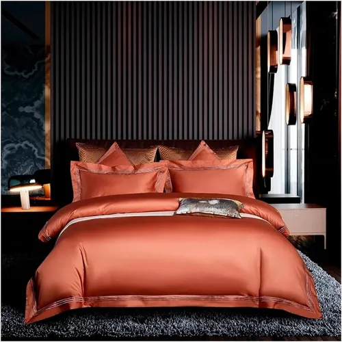Miniatura 9 de Juego de ropa de cama de algodón egipcio de 1000 hilos, 4/6 piezas, tamaño doble, queen, king, bordado, funda de edredón, sábana, funda de almohada