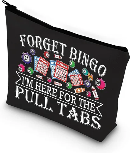 Miniatura 8 de BDPWSS Bolsa de maquillaje de bingo - Bolsa con cremallera de regalo para los amantes del juego, Olvídate del bingo, Impermeable