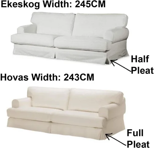 Miniatura 5 de Durabale - Funda de repuesto de algodón denso de tres asientos para sofá Hovas solo compatible con IKEA Hovas de 3 plazas (algodón gris hova)