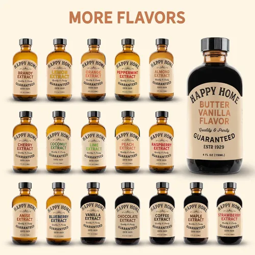 Miniatura 7 de Happy Home Sabor a vainilla de mantequilla natural premium, certificado Kosher, 4 onzas.