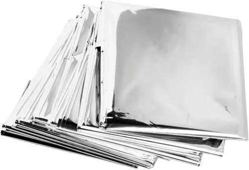 ZIP Mantas térmicas Mylar de emergencia (paquete de 100) - Empaquetadas individualmente, 84 x 52 pulgadas