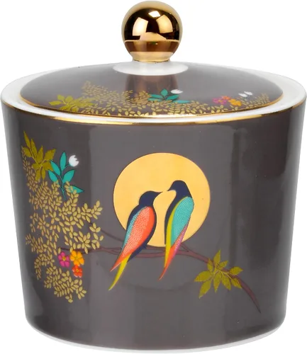 Miniatura 2 de Portmeirion Sara Miller Chelsea - Azucarero cubierto de 10 onzas, porcelana fina con acento de oro de 22 quilates, recipiente decorativo para azúcar
