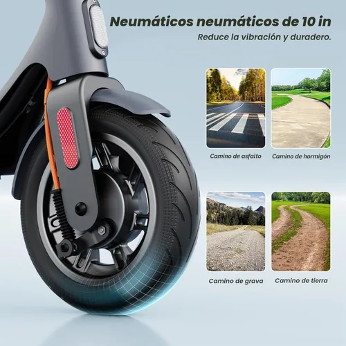 Miniatura 3 de MEGAWHEELS Electric Scooter,Electric Scooter Adults Teens,10in Pneumatic Tires,350/500/600W Motor,19/31 Miles Range,15.5mph E Scooter with Smart APP