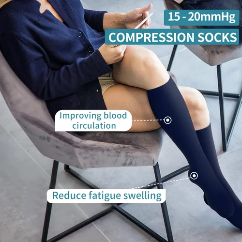 Miniatura 43 de Calcetines de compresión para mujeres y hombres (3 pares) – El mejor apoyo para enfermeras, correr, senderismo, recuperación y calcetines de vuelo