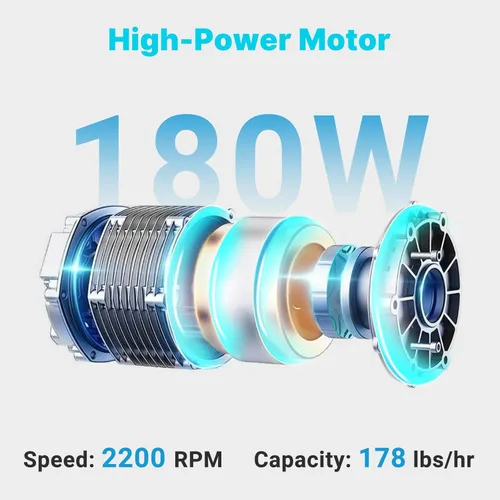 Miniatura 5 de Máquina de afeitar de hielo portátil inalámbrica, 178 libras/h de doble hoja y una sola batería Máquina trituradora de hielo a batería de 180 W