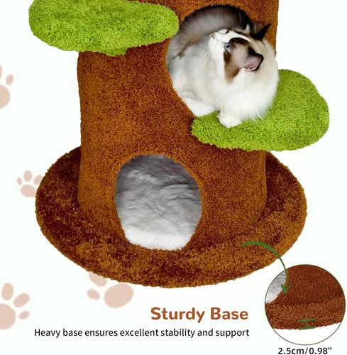 Miniatura 6 de Torre moderna para gatos: árbol para gatos grandes de 58 pulgadas de alto con varios condominios – Casa de árbol de madera para interiores