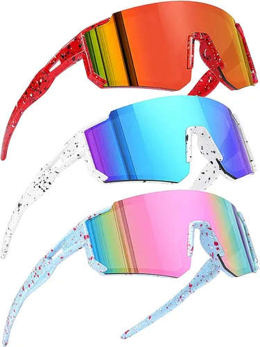 Miniatura 14 de SEKKAF Gafas de sol de béisbol juveniles para niños, gafas de sol deportivas para niños y niñas, gafas de softbol para ciclismo, protección UV400