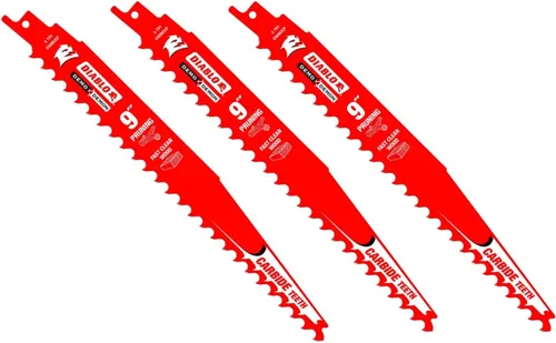 Diablo Demo DS0903CP3 - Hojas de sierra recíproca con punta de carburo Demon para podar y limpiar madera, diseño de dientes de carburo, 9 pulgadas