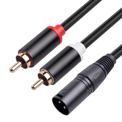 Miniatura 8 de Cable de conexión doble RCA a XLR macho y divisor en Y, desequilibrado 2 RCA/Phono Plug a 1 XLR Splitter Duplicator Cable Adaptador Y