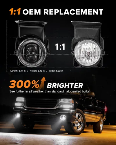 Miniatura 3 de Nueva versión de luces antiniebla LED ensambladas Compatibles con modelos GMC Sierra 1500/2500/3500 2003-2006 y 2007 Sierra Classic; lámparas