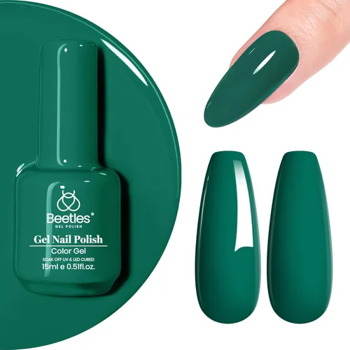 Miniatura 621 de Beetles - Esmalte de uñas de gel marrón – 0.5 onzas líquidas de esmalte de gel marrón oscuro, lámpara LED UV para uñas, regalo de manicura para I