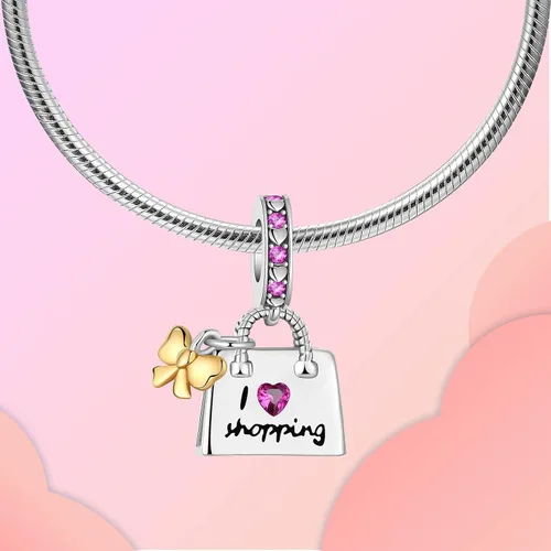 Miniatura 2 de Abalorio de plata de ley 925 para madre, hija, abuela, para familia, amor, madre, hija, abuela, para pulseras, collares, dijes, abalorios, joyería