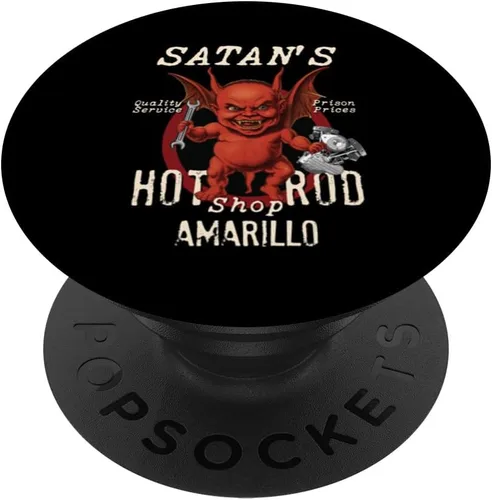 Miniatura 6 de Satan's Retro Hot Rod Shop Fat Devil AMARILLO Shovelhead PopSockets MagSafe PopGrip for iPhone