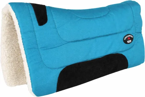 Miniatura 8 de CHALLENGER Horse & Pony Saddle PAD Western Riding Trail Cordura Top Fur Bottom Full 39143 Azul Real
