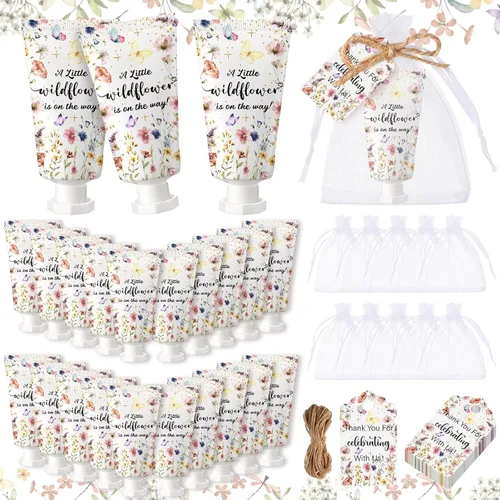 48 Juegos de Crema de Manos de Flores Silvestres para Baby Shower Regalos Obsequios de Fiesta de Crema de Manos para Invitados Regalo de Flores