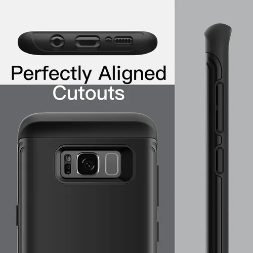 Miniatura 6 de JETech Funda a prueba de golpes para Samsung Galaxy S8, cubierta protectora de doble capa con absorción de golpes (negro)