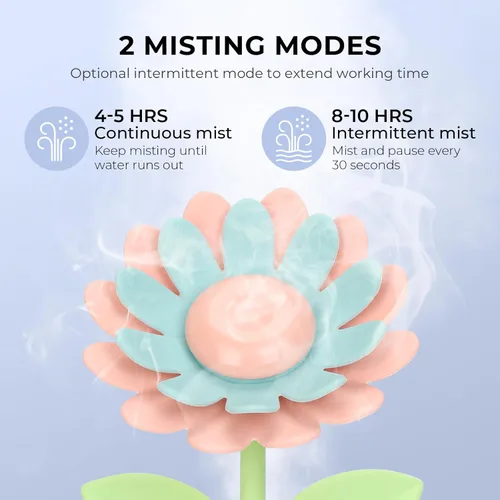 Miniatura 5 de Humidificador pequeño de girasol para plantas, mini humidificadores de niebla fría para dormitorio, humidificadores personales de escritorio