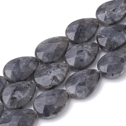 Miniatura 9 de Craftdady 30 cuentas de piedra natural de amazonita facetada con forma de lágrima perforada en la parte superior, cuentas sueltas de cristal
