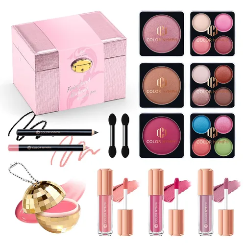 Miniatura 11 de Color Nymph Juego de maquillaje para mujeres, adolescentes y niñas con bolsa de kits de maquillaje para viajes, incluye paleta de sombra de ojos