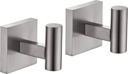 Miniatura 14 de KOKOSIRI Ganchos para Bata Toalla y Abrigo de Baño para Baño Cocina Pared Paquete de 2 Cromo Acero Inoxidable B1013CH-P2 Cromo pulido